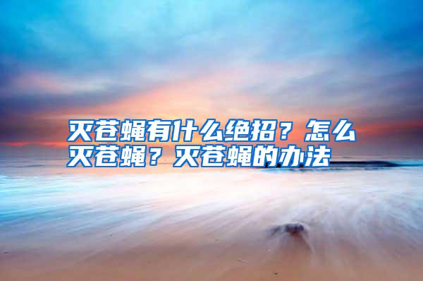滅蒼蠅有什么絕招？怎么滅蒼蠅？滅蒼蠅的辦法