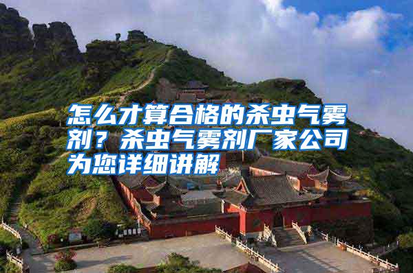 怎么才算合格的殺蟲氣霧劑？殺蟲氣霧劑廠家公司為您詳細講解