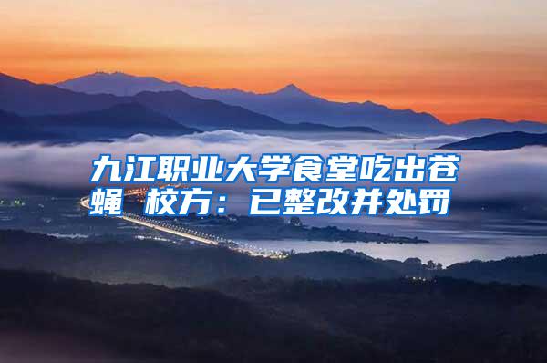 九江職業(yè)大學(xué)食堂吃出蒼蠅 校方：已整改并處罰