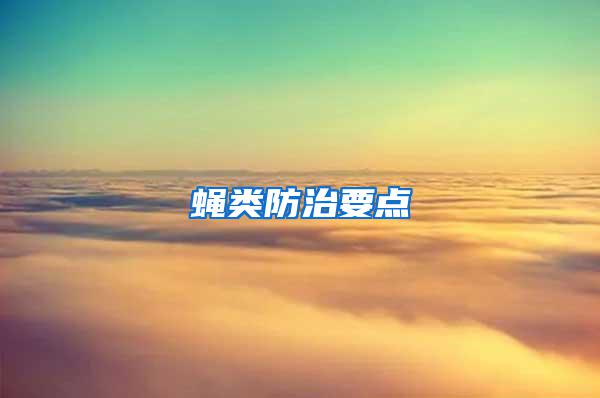 蠅類(lèi)防治要點(diǎn)