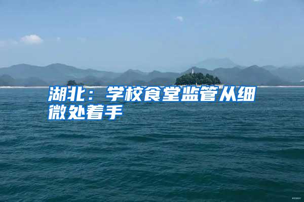 湖北：學(xué)校食堂監(jiān)管從細(xì)微處著手
