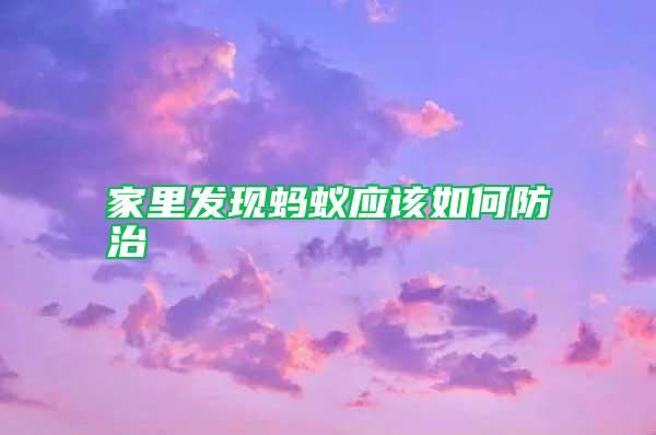 家里發(fā)現(xiàn)螞蟻應(yīng)該如何防治