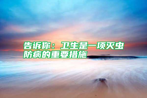 告訴你：衛生是一項滅蟲防病的重要措施