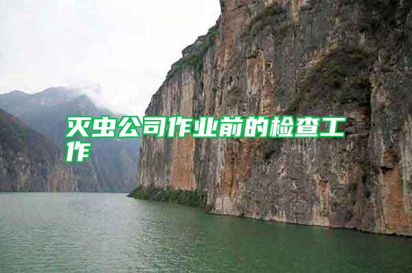 滅蟲公司作業(yè)前的檢查工作