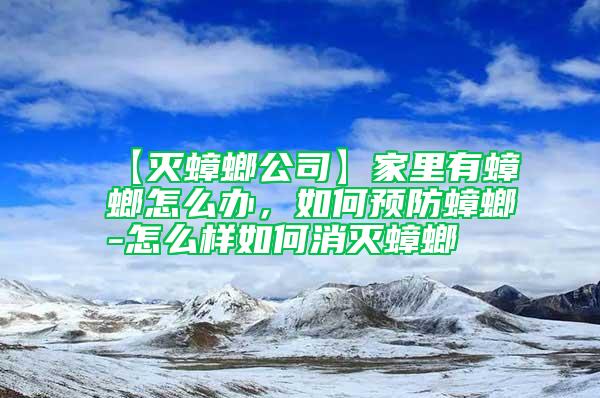 【滅蟑螂公司】家里有蟑螂怎么辦，如何預防蟑螂-怎么樣如何消滅蟑螂