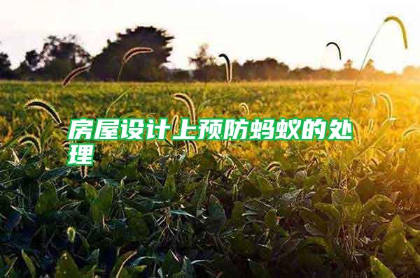 房屋設計上預防螞蟻的處理