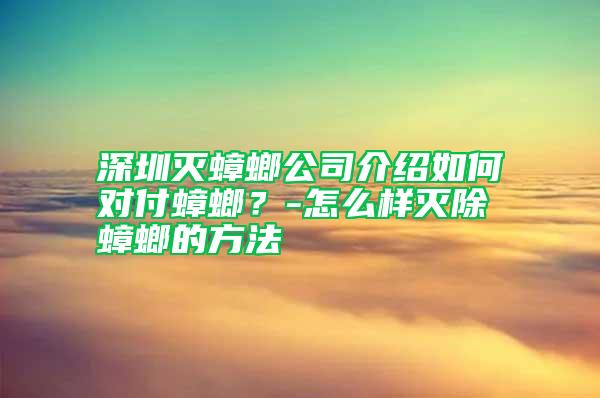 深圳滅蟑螂公司介紹如何對付蟑螂？-怎么樣滅除蟑螂的方法