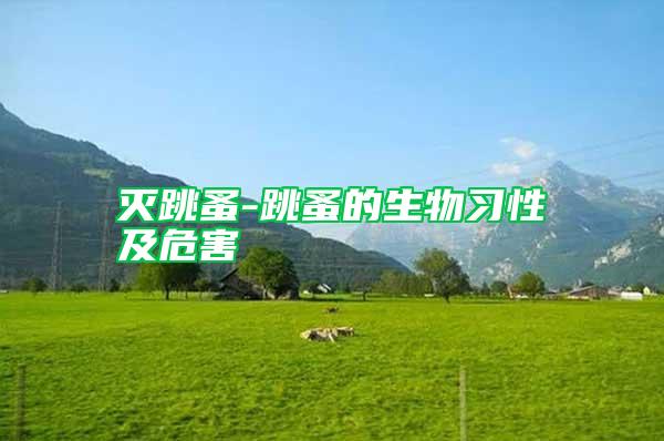 滅跳蚤-跳蚤的生物習性及危害
