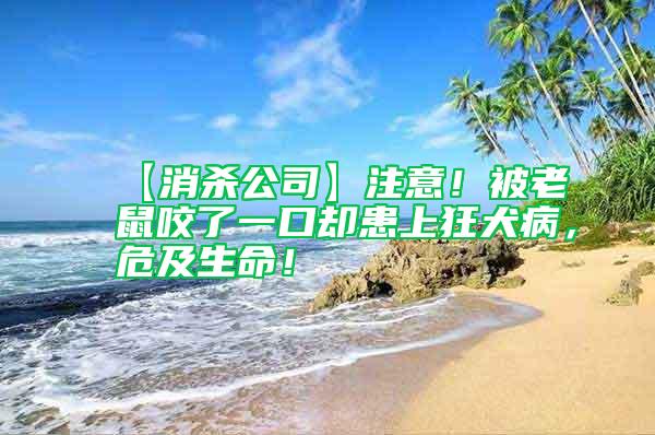 【消殺公司】注意！被老鼠咬了一口卻患上狂犬病，危及生命！