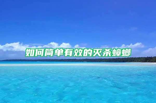 如何簡單有效的滅殺蟑螂
