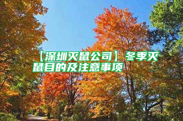 【深圳滅鼠公司】冬季滅鼠目的及注意事項