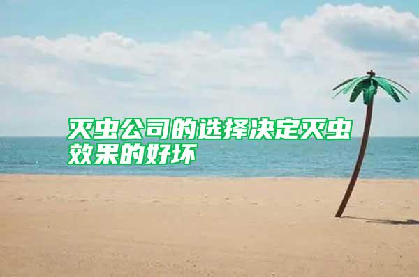 滅蟲公司的選擇決定滅蟲效果的好壞