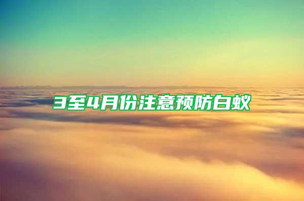 3至4月份注意預(yù)防白蟻