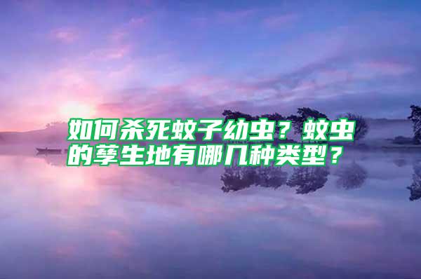 如何殺死蚊子幼蟲？蚊蟲的孳生地有哪幾種類型？