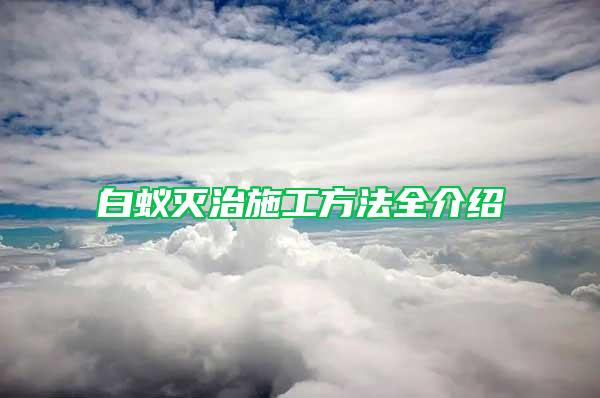 白蟻滅治施工方法全介紹