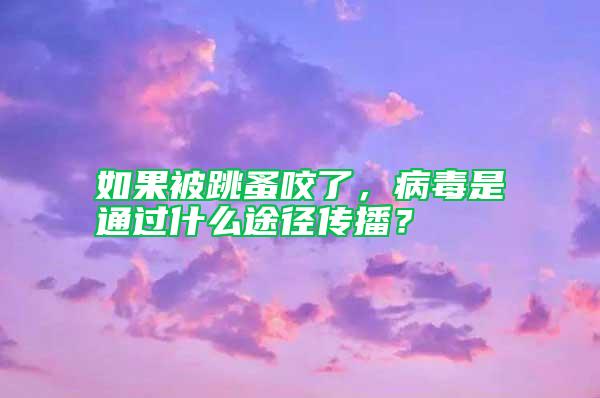 如果被跳蚤咬了，病毒是通過(guò)什么途徑傳播？