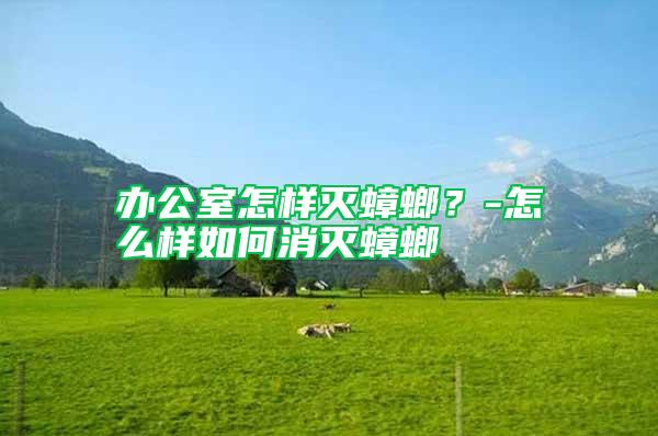 辦公室怎樣滅蟑螂？-怎么樣如何消滅蟑螂