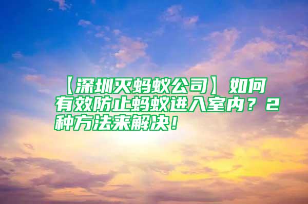 【深圳滅螞蟻公司】如何有效防止螞蟻進入室內？2種方法來解決！