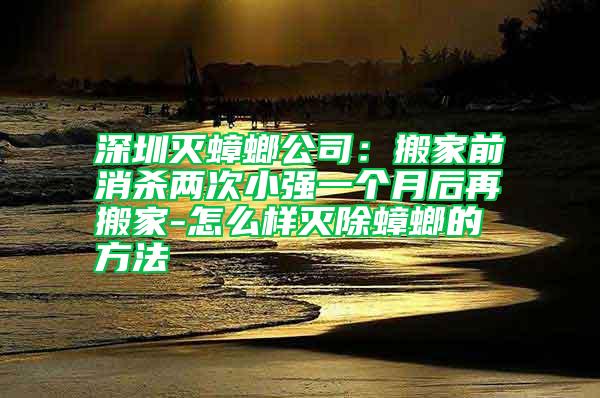 深圳滅蟑螂公司：搬家前消殺兩次小強(qiáng)一個(gè)月后再搬家-怎么樣滅除蟑螂的方法