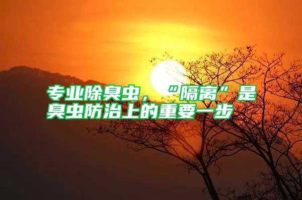 專業(yè)除臭蟲，“隔離”是臭蟲防治上的重要一步