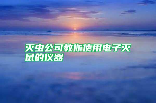 滅蟲公司教你使用電子滅鼠的儀器