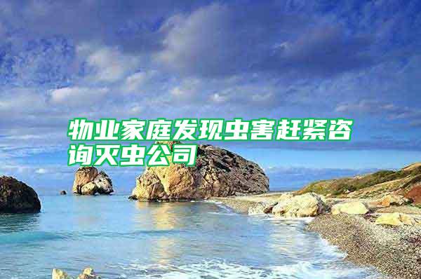 物業家庭發現蟲害趕緊咨詢滅蟲公司