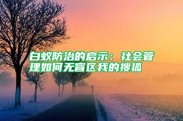 白蟻防治的啟示：社會(huì)管理如何無(wú)盲區(qū)我的搜狐