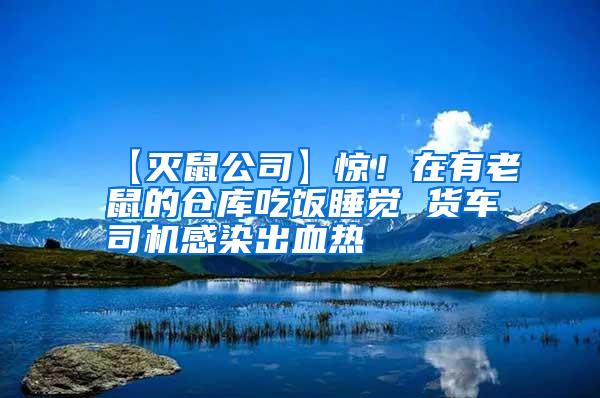 【滅鼠公司】驚！在有老鼠的倉庫吃飯睡覺 貨車司機感染出血熱