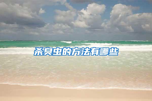 殺臭蟲的方法有哪些