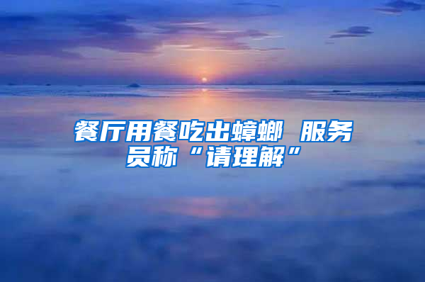 餐廳用餐吃出蟑螂 服務員稱“請理解”