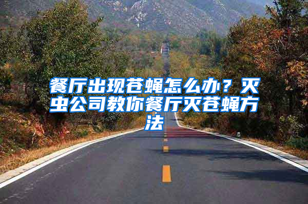餐廳出現蒼蠅怎么辦？滅蟲公司教你餐廳滅蒼蠅方法